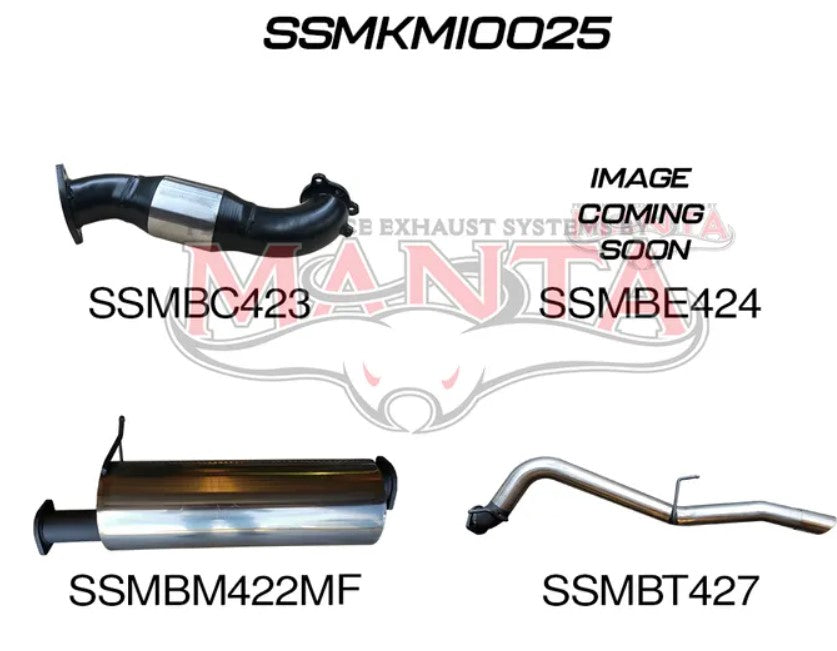 Three uniquely shaped and designed exhaust pipes are presented in the image.