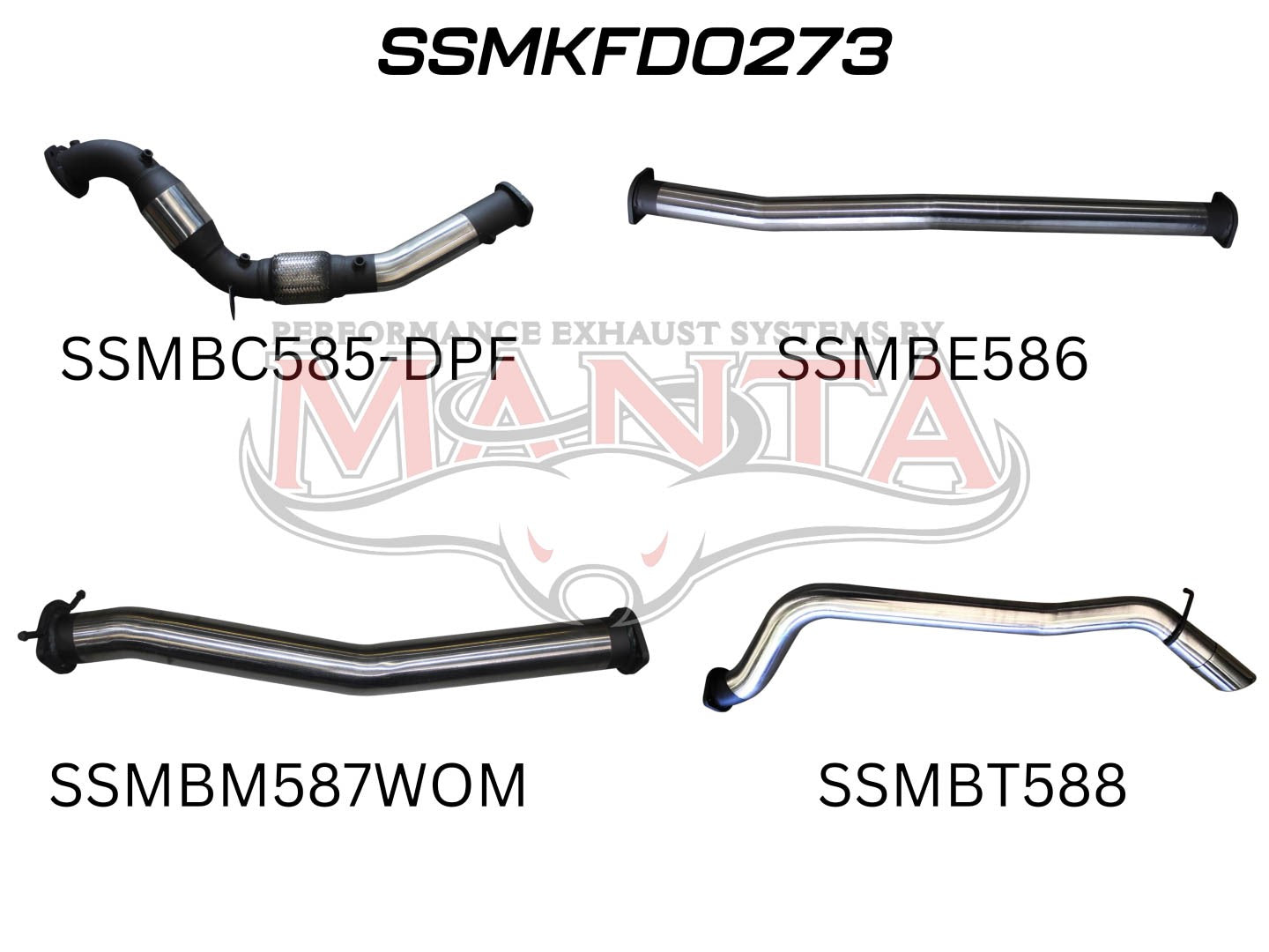 Ford Ranger Manta Turbo Back Exhaust (3.2L PX2/PX3 2016+)