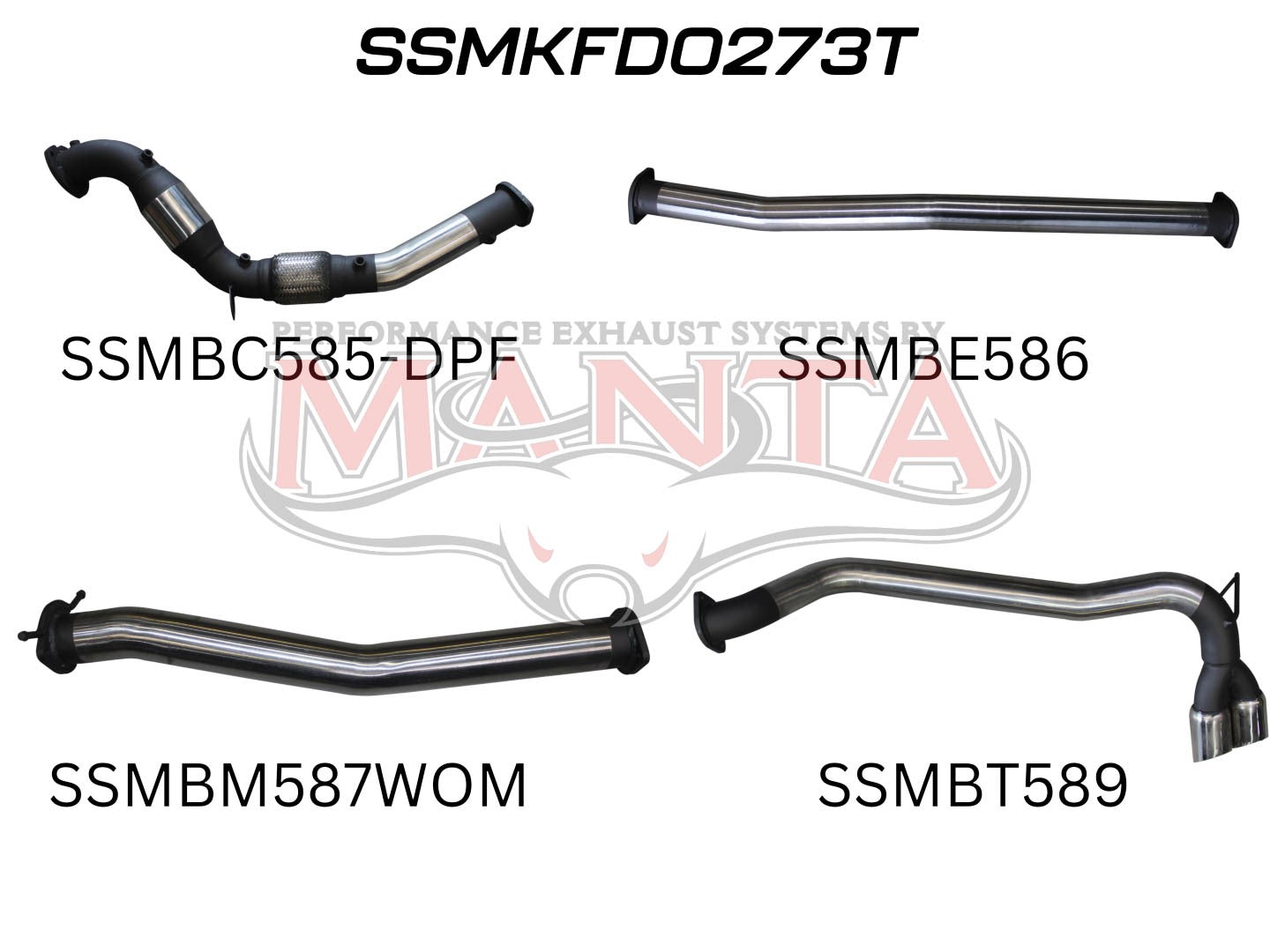 Ford Ranger Manta Turbo Back Exhaust (3.2L PX2/PX3 2016+)