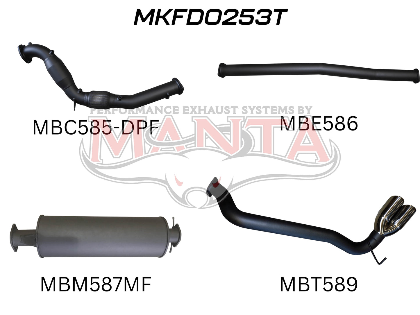 Ford Ranger Manta Turbo Back Exhaust (3.2L PX2/PX3 2016+)