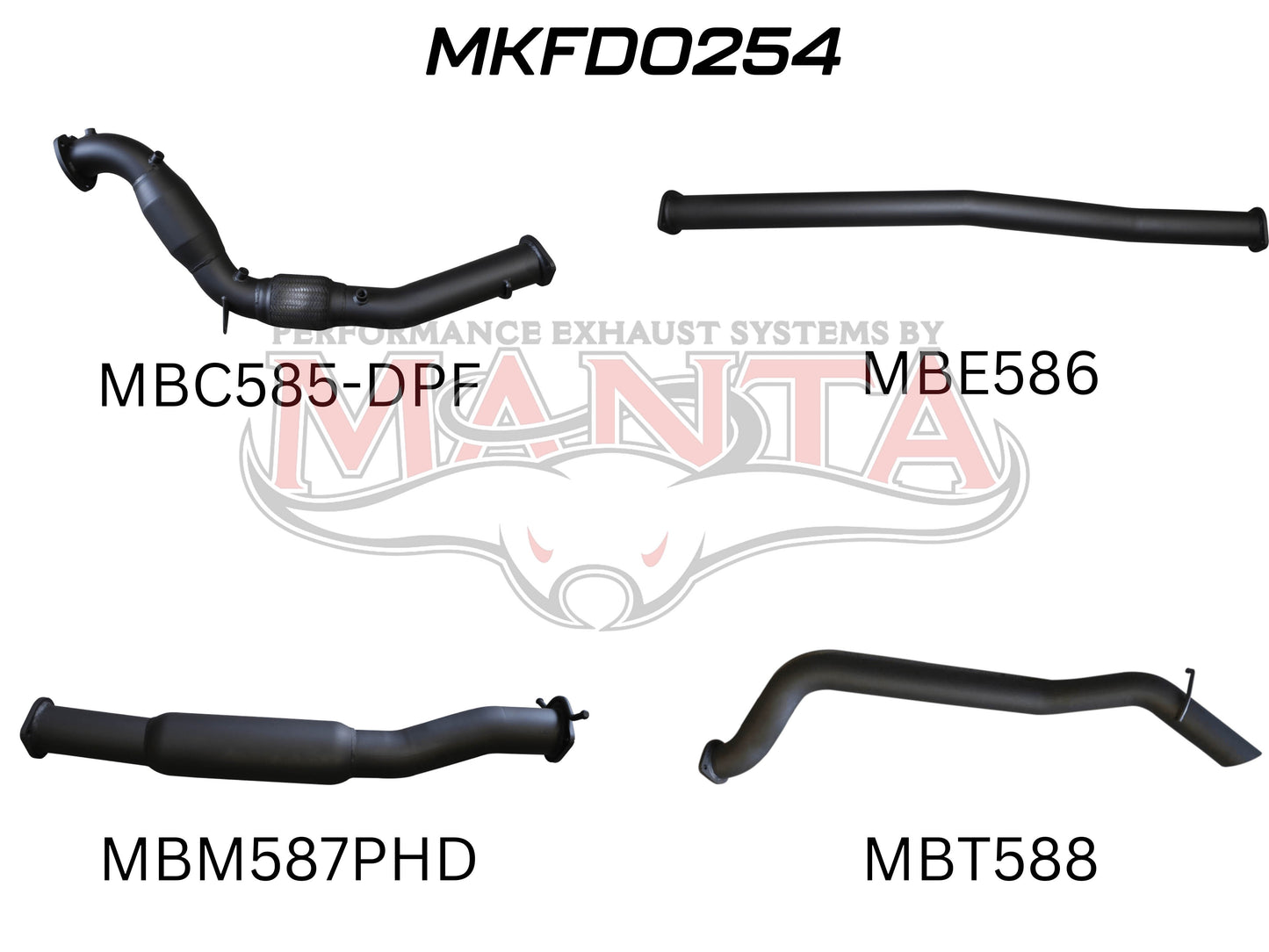 Ford Ranger Manta Turbo Back Exhaust (3.2L PX2/PX3 2016+)