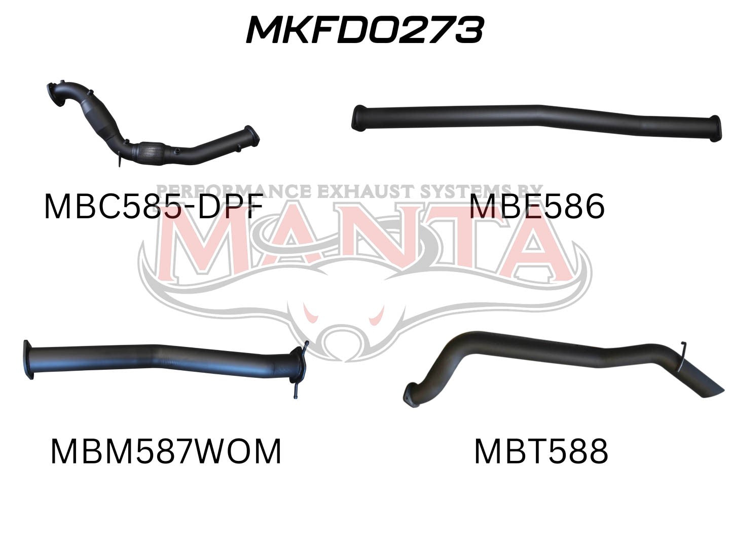 Ford Ranger Manta Turbo Back Exhaust (3.2L PX2/PX3 2016+)