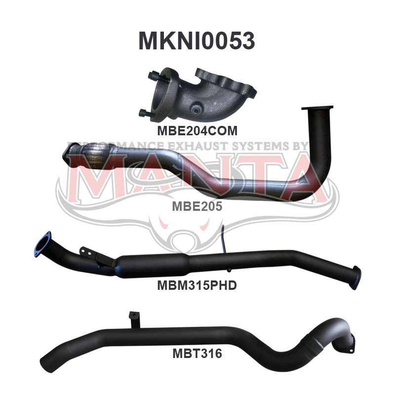 Nissan Patrol GU Manta Full Exhaust System (4.2L Turbo Diesel Ute)