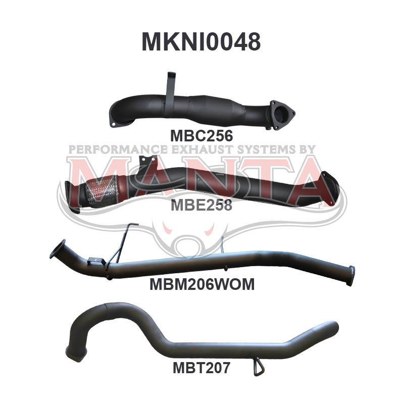 Nissan Patrol GU Manta Full Exhaust System (3.0L Turbo Diesel Wagon 2007 - 2017)