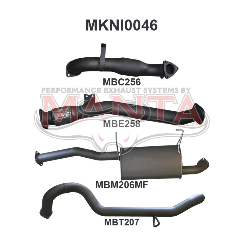 Nissan Patrol GU Manta Full Exhaust System (3.0L Turbo Diesel Wagon 2007 - 2017)