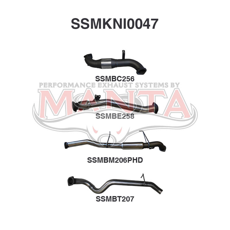 Nissan Patrol GU Manta Full Exhaust System (3.0L Turbo Diesel Wagon 2007 - 2017)