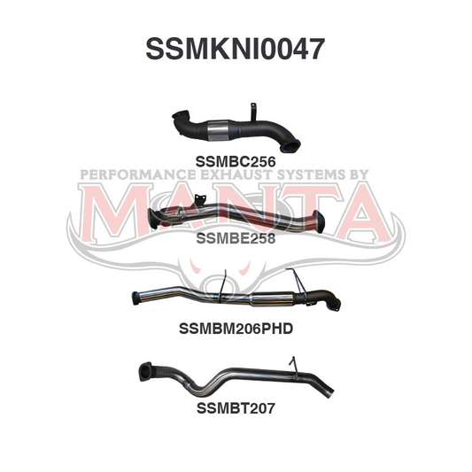 Nissan Patrol GU Manta Full Exhaust System (3.0L Turbo Diesel Wagon 2007 - 2017)