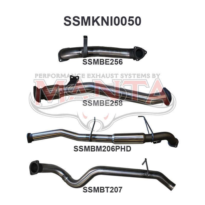 Nissan Patrol GU Manta Full Exhaust System (3.0L Turbo Diesel Wagon 2007 - 2017)