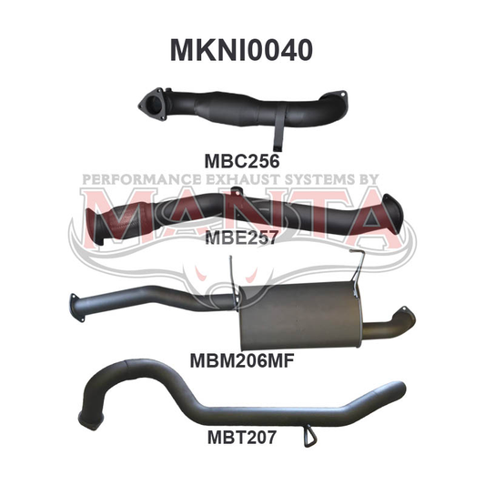 Nissan Patrol GU Manta Full Exhaust System (3.0L Turbo Diesel Wagon 2000 - 2006)