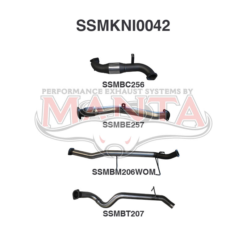 Nissan Patrol GU Manta Full Exhaust System (3.0L Turbo Diesel Wagon 2000 - 2006)