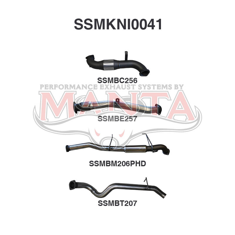 Nissan Patrol GU Manta Full Exhaust System (3.0L Turbo Diesel Wagon 2000 - 2006)