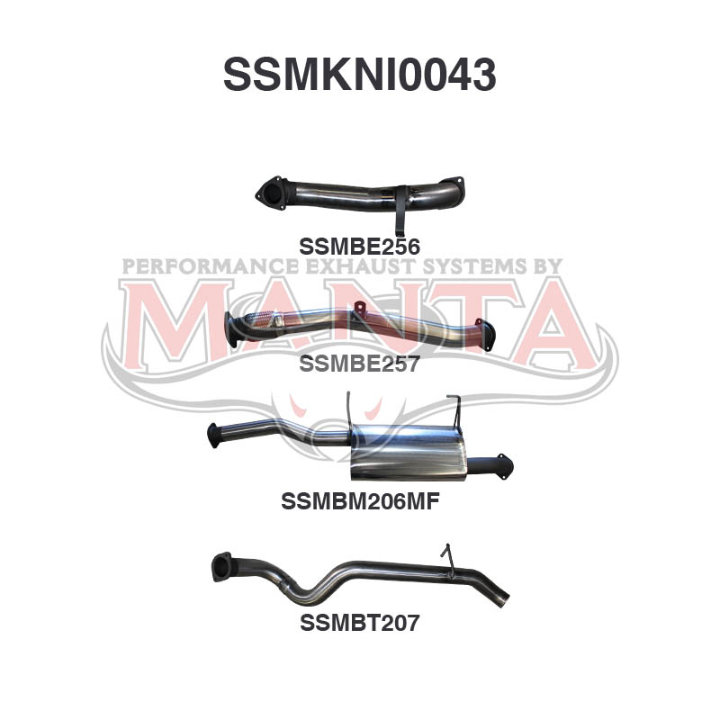 Nissan Patrol GU Manta Full Exhaust System (3.0L Turbo Diesel Wagon 2000 - 2006)