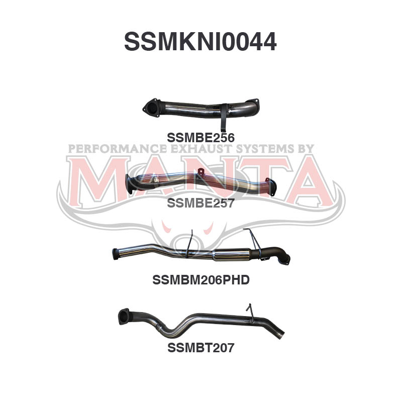 Nissan Patrol GU Manta Full Exhaust System (3.0L Turbo Diesel Wagon 2000 - 2006)