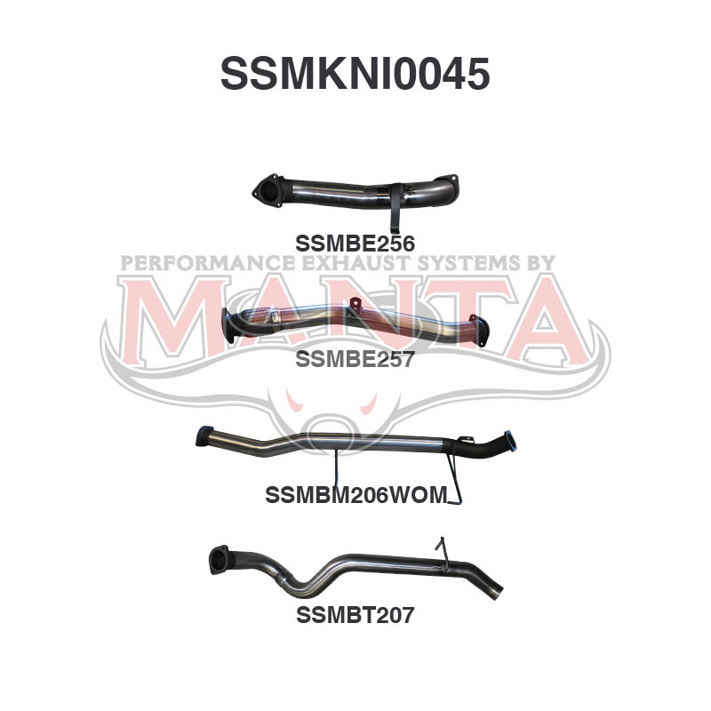 Nissan Patrol GU Manta Full Exhaust System (3.0L Turbo Diesel Wagon 2000 - 2006)