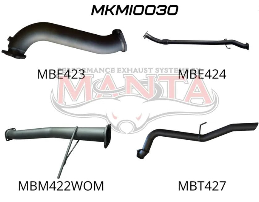 Mitsubishi Triton Manta Full Exhaust System (2.5L MN 2008 - 2015)