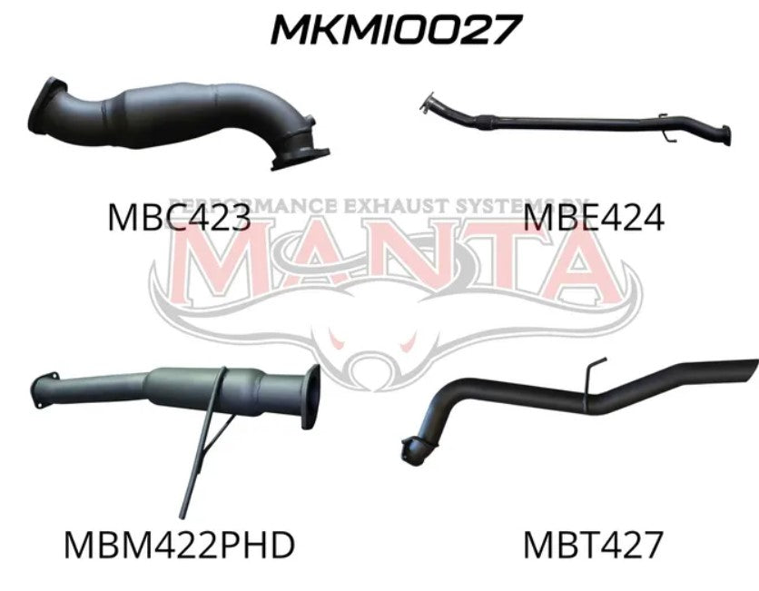 Mitsubishi Triton Manta Full Exhaust System (2.5L MN 2008 - 2015)