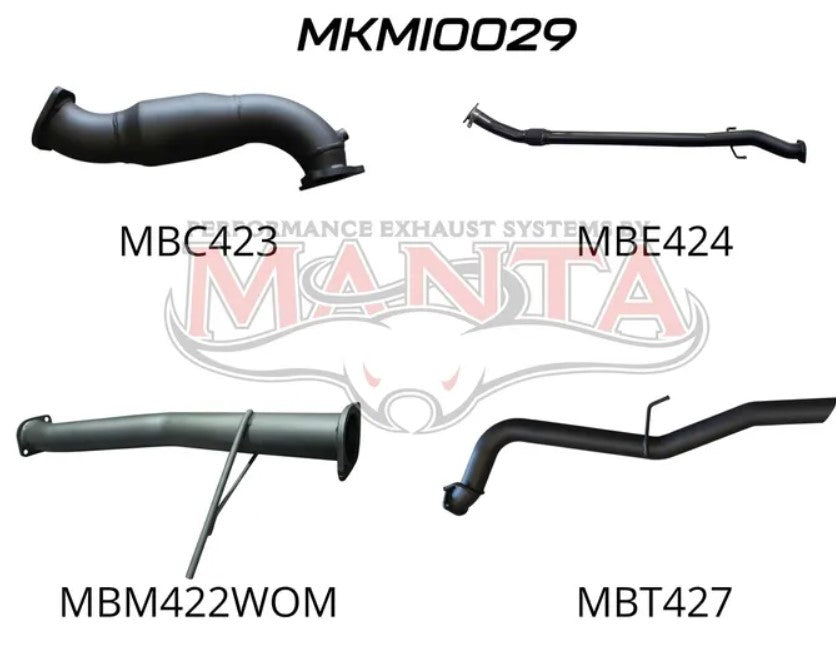 Mitsubishi Triton Manta Full Exhaust System (2.5L MN 2008 - 2015)