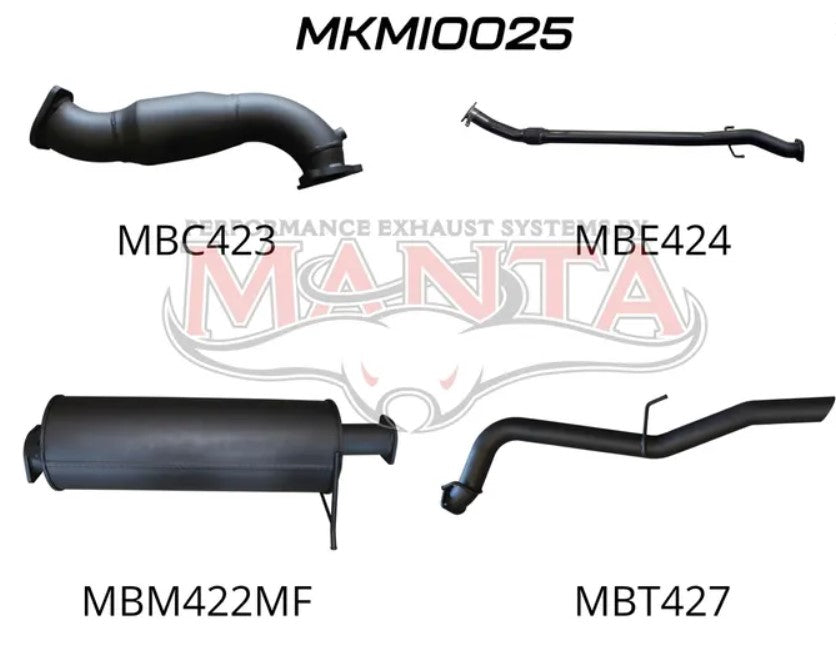 Mitsubishi Triton Manta Full Exhaust System (2.5L MN 2008 - 2015)