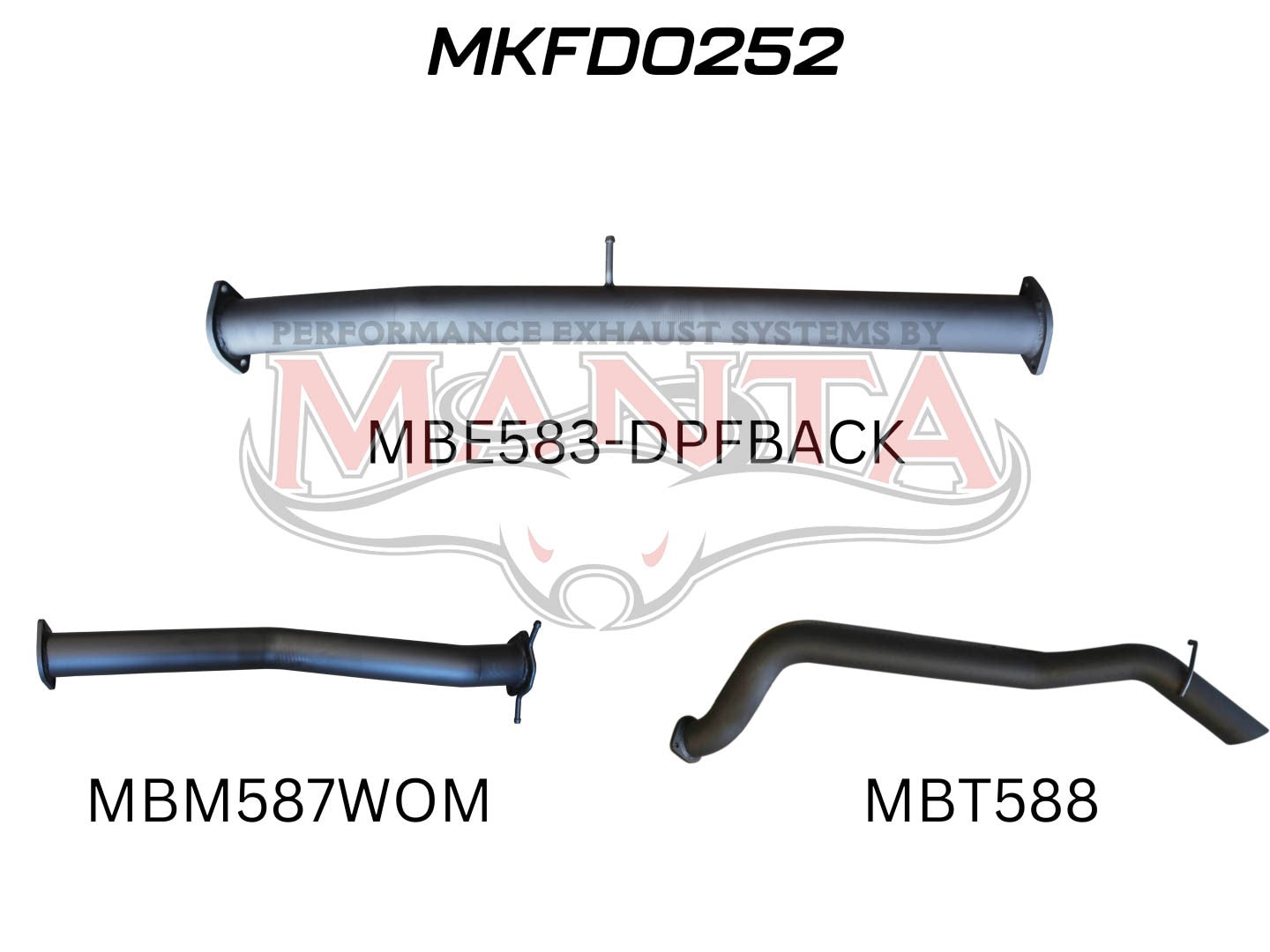 Manta DPF Back Exhaust (3.2L PX2/PX3 2016+)