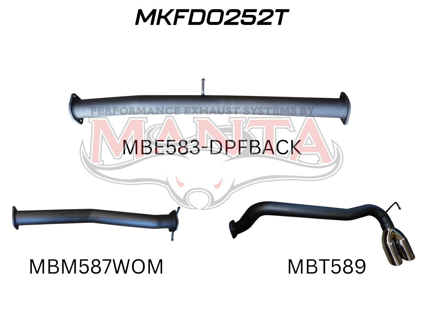 Manta DPF Back Exhaust (3.2L PX2/PX3 2016+)