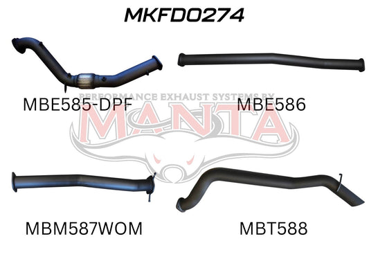 Ford Ranger Manta Turbo Back Exhaust (3.2L PX2/PX3 2016+)