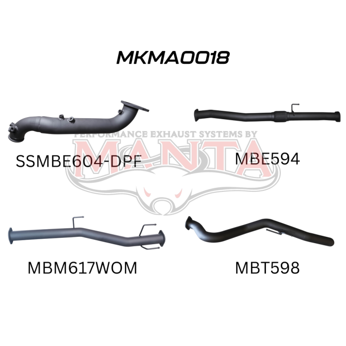 Mazda BT-50 Manta Turbo Back Exhaust (3.0L 2021+)