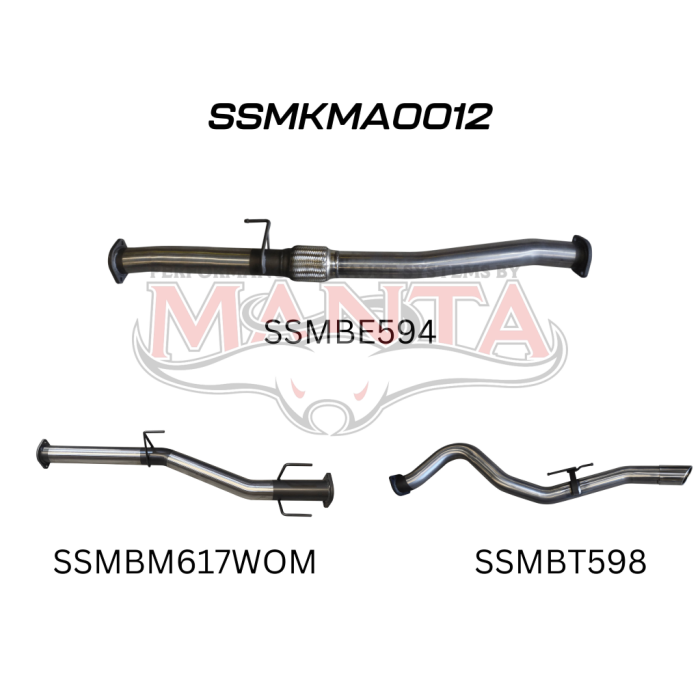 Mazda BT-50 Manta DPF Back Exhaust (3.0L 2021+)